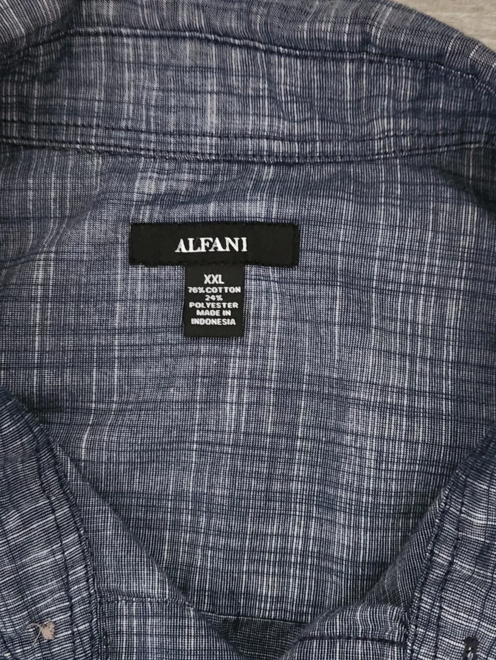 Alfani Men’s Short Sleeve Button-Down Shirt - Denim Blue Heather Size XXL - Picture 2 of 6